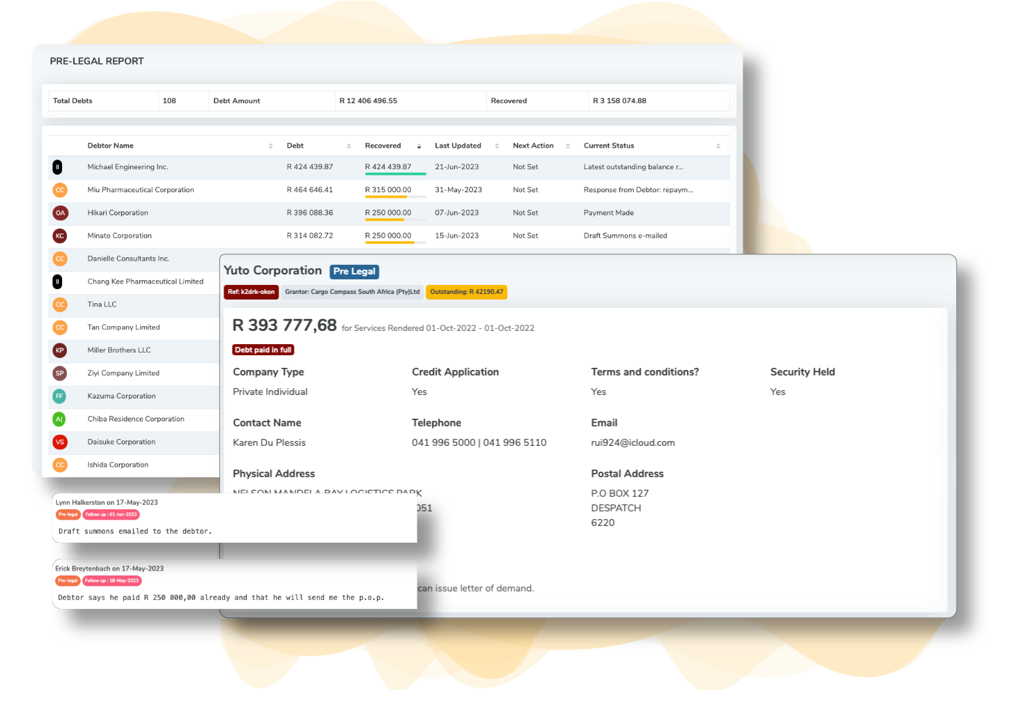 Pre-legal Comprehensive Interface
